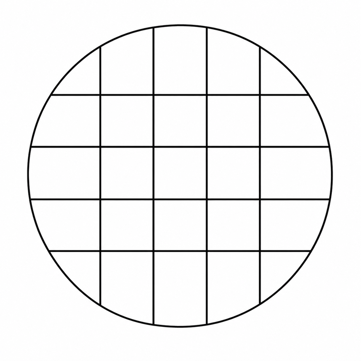 Round cake cutting diagram showing rectangular portions